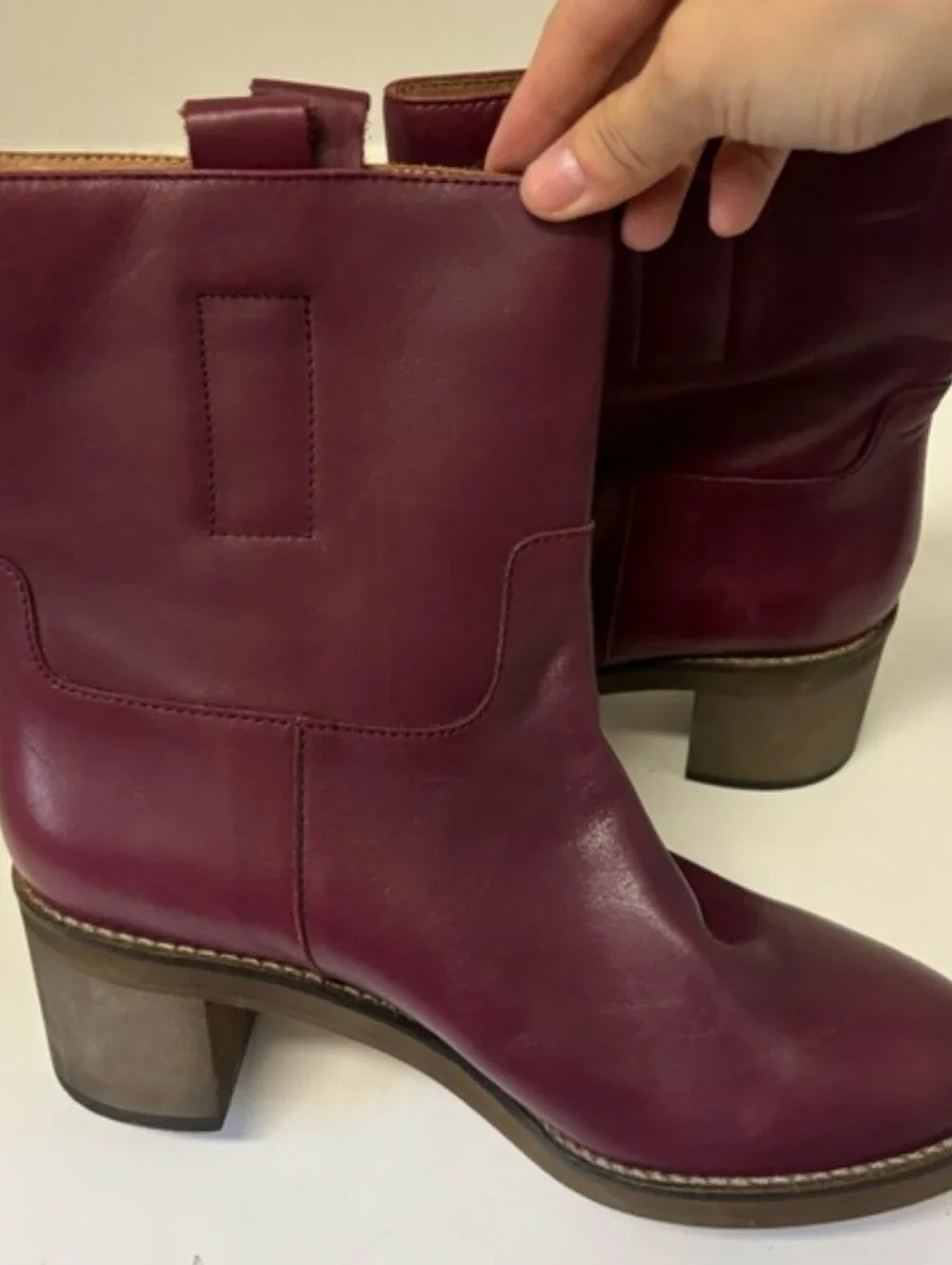 Free People Tabby Ankle Boot In burgundy Purple Sz 38/US8